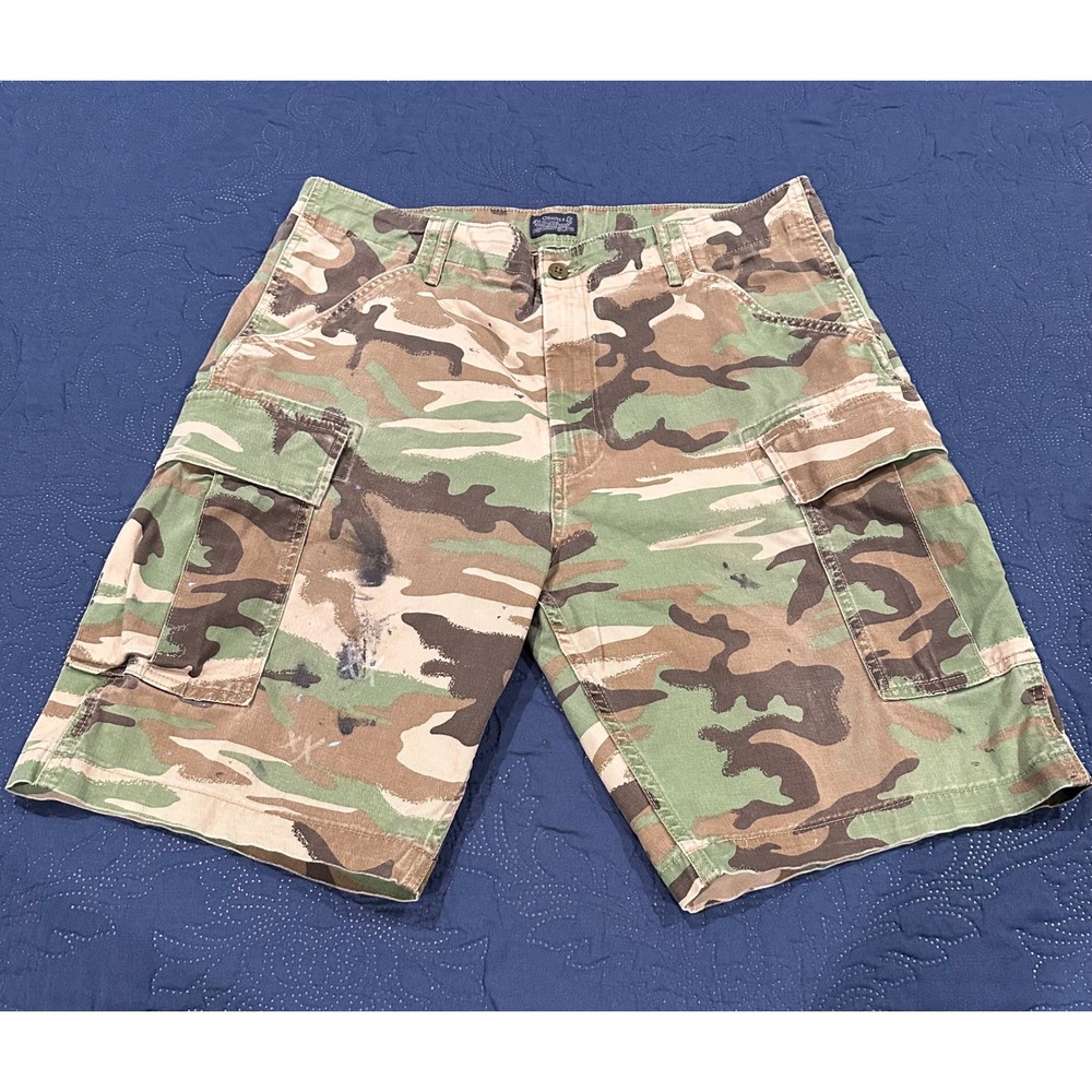 Levi Strauss & Co Men Camo Cargo Shorts Green Brown Woodland W36 PC9-23243-0018